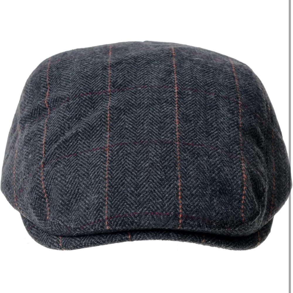 Wool Blend Flat Cap Classic Herringbone Ivy Gatsby Hat - Picture 3 of 9